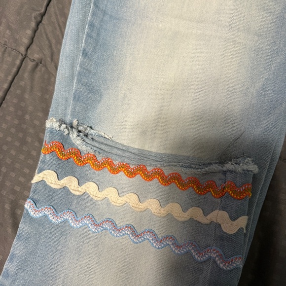 democracy cropped Flex-cellent jeans size 8 Bric A Brac Trim Hem - Picture 11 of 11